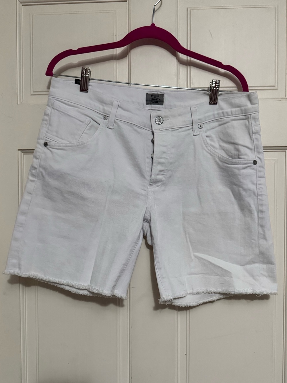 Citizens Of Humanity White Denim Cutoff Shorts